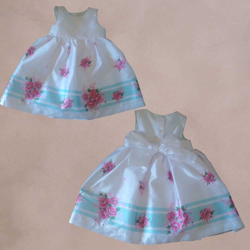 Toddler Rose Print Spring Dress - Picture 3 of 5